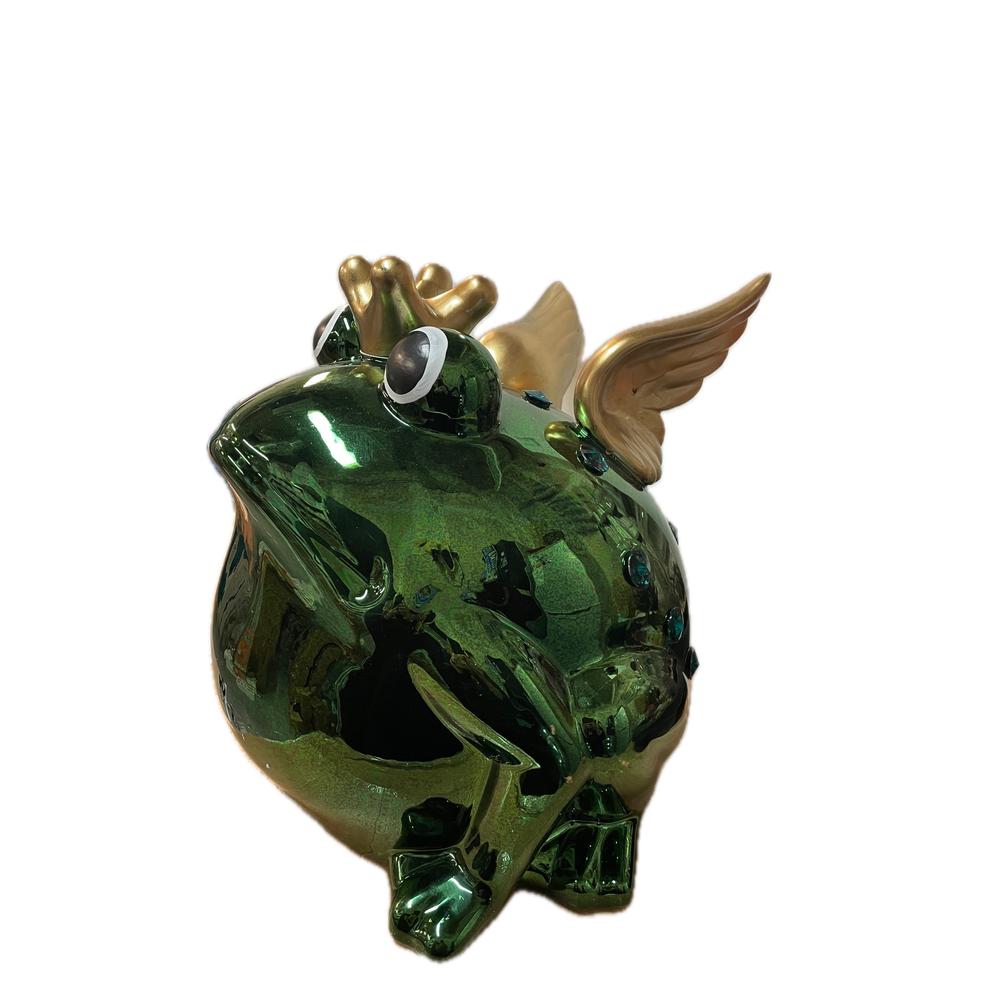 POMME PIDOU - Money Box Frog Freddy Metallic In Ceramica H 35 Cm