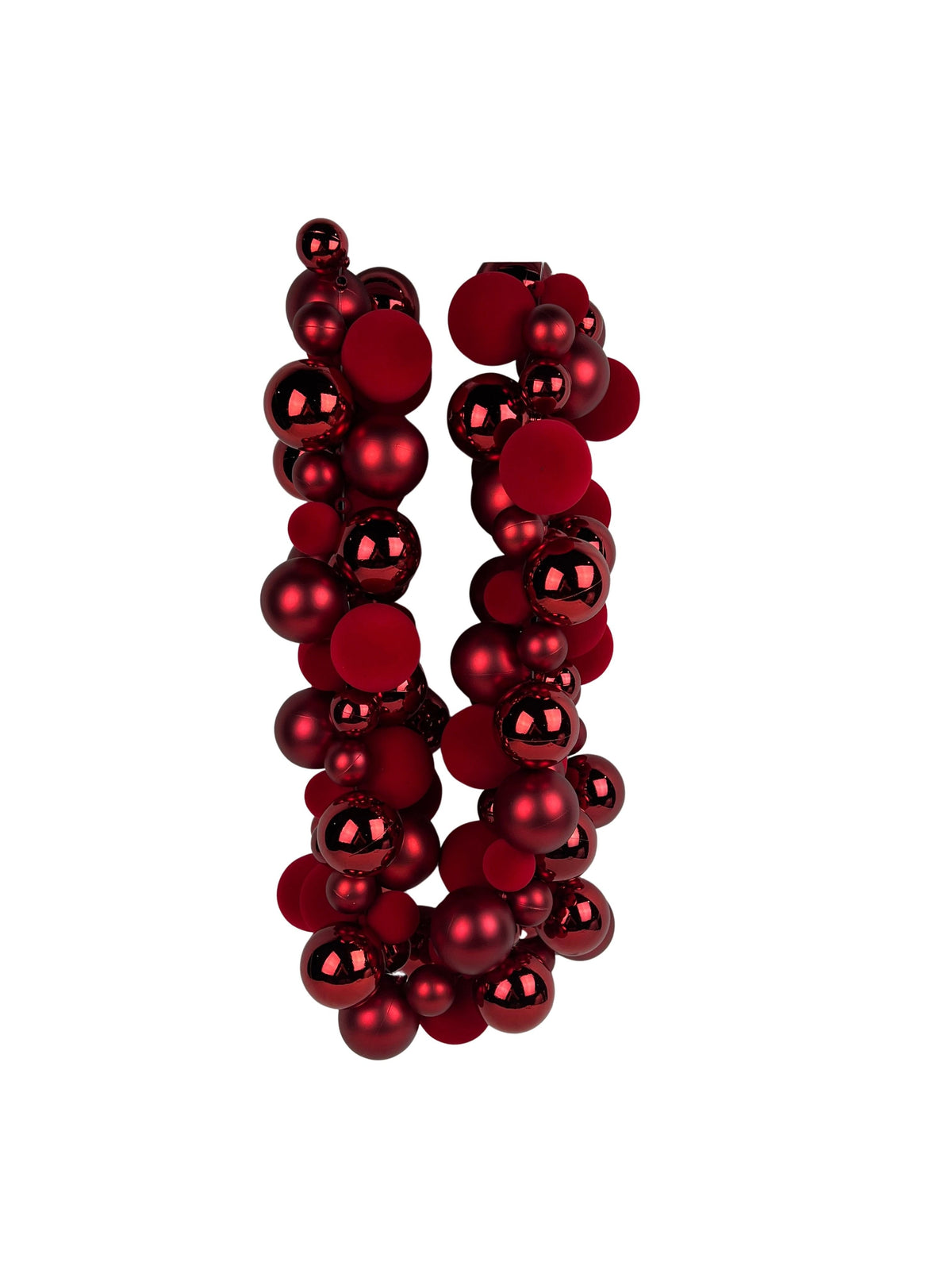 DO-HOME - Ghirlande Di Palle Vellutate Rosse In Plastica 120 Palle 16X12Xh.230 Cm