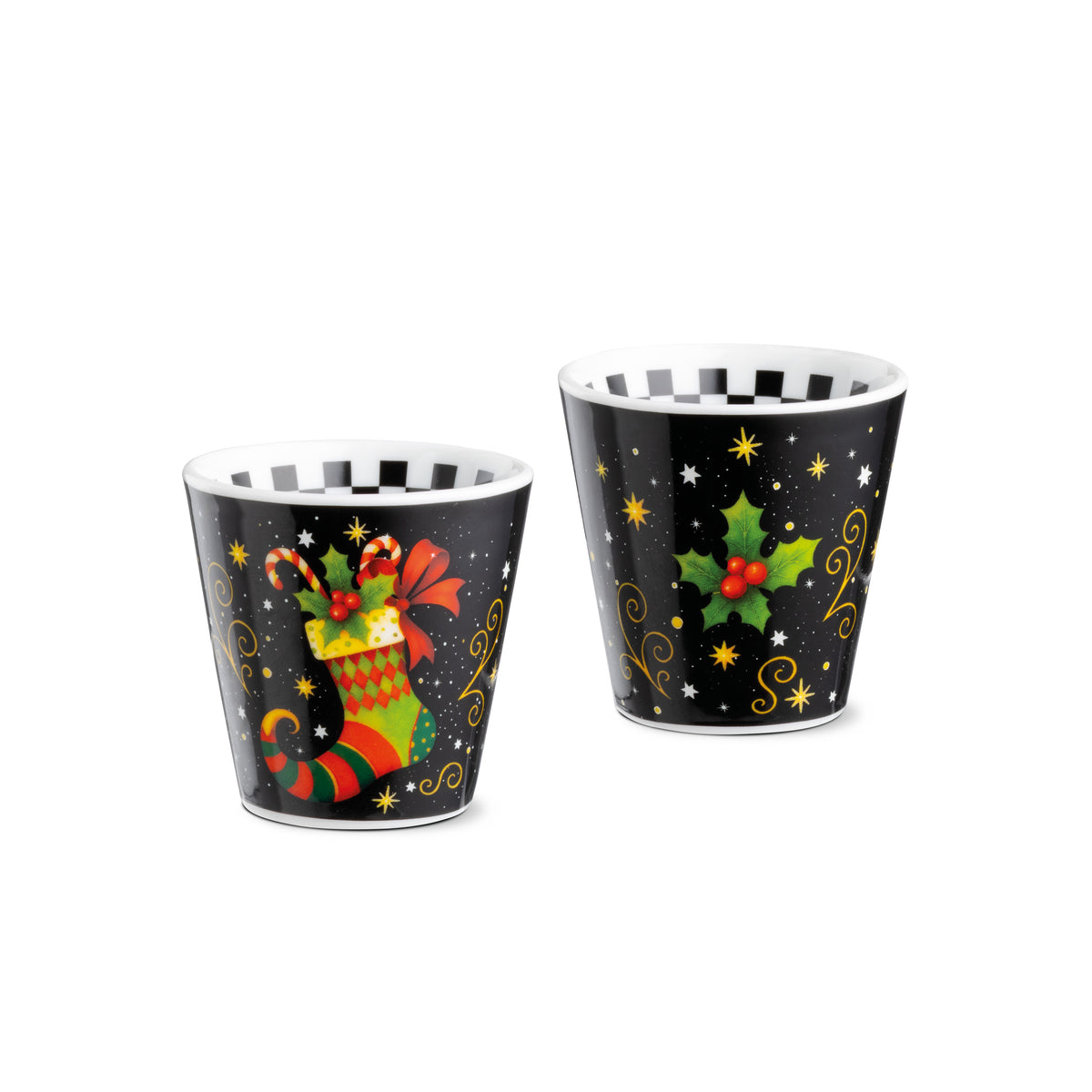 EGAN - Set 2 Bicchierini Calza Nero Natale 2026 Ml90