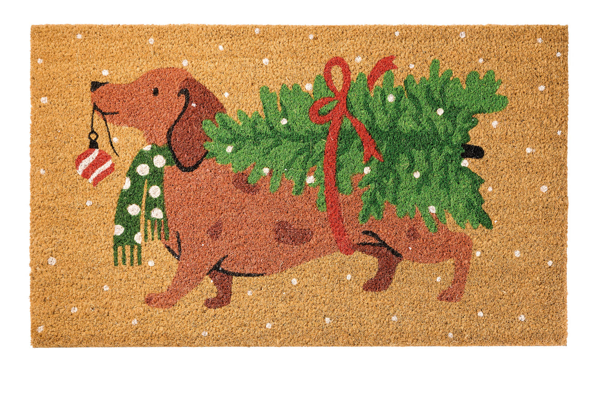 L'OCA NERA - Benvenuto Natale! - Zerbino Bassotto Con Albero Di Natale - 75X45