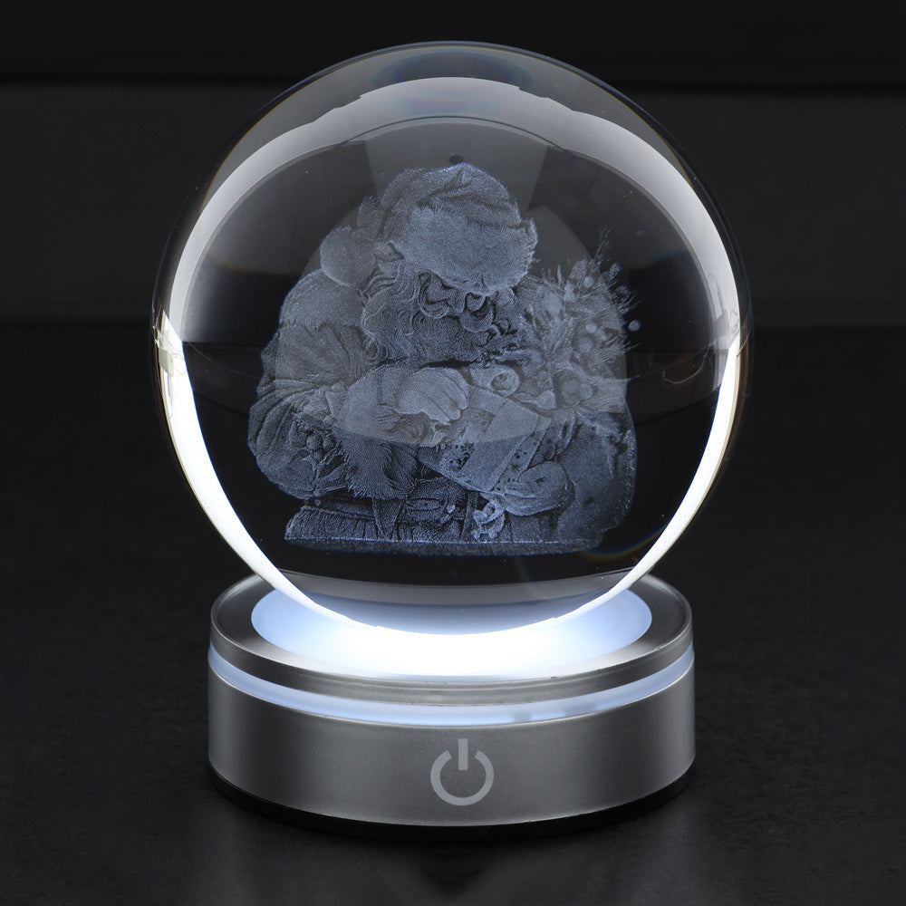 HERVIT - Sfera Crystal Planet Babbo Nat.Dia.10Cm