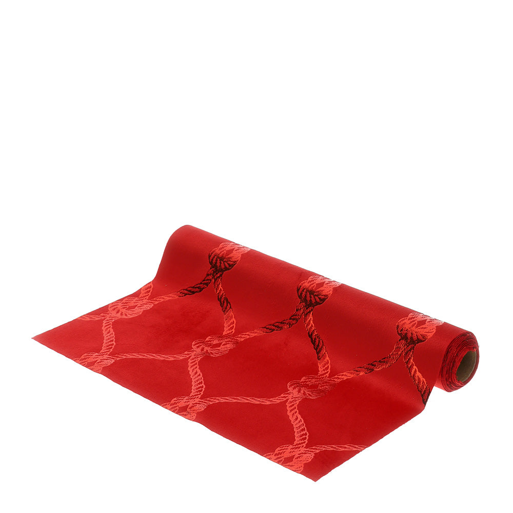 HERVIT - Runner Vellutato Bordeaux 28X200Cm