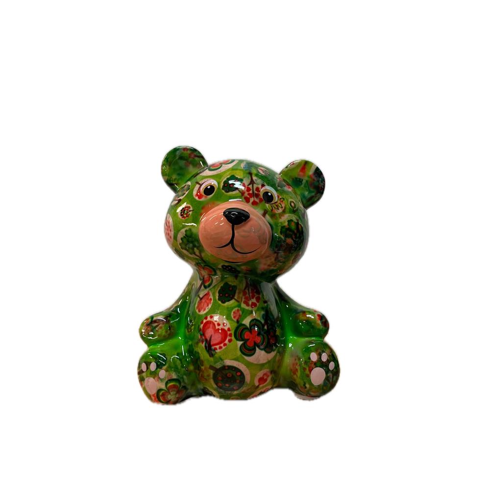 POMME PIDOU - Money Box Bear Toto In Ceramica H 15 Cm [Verde]