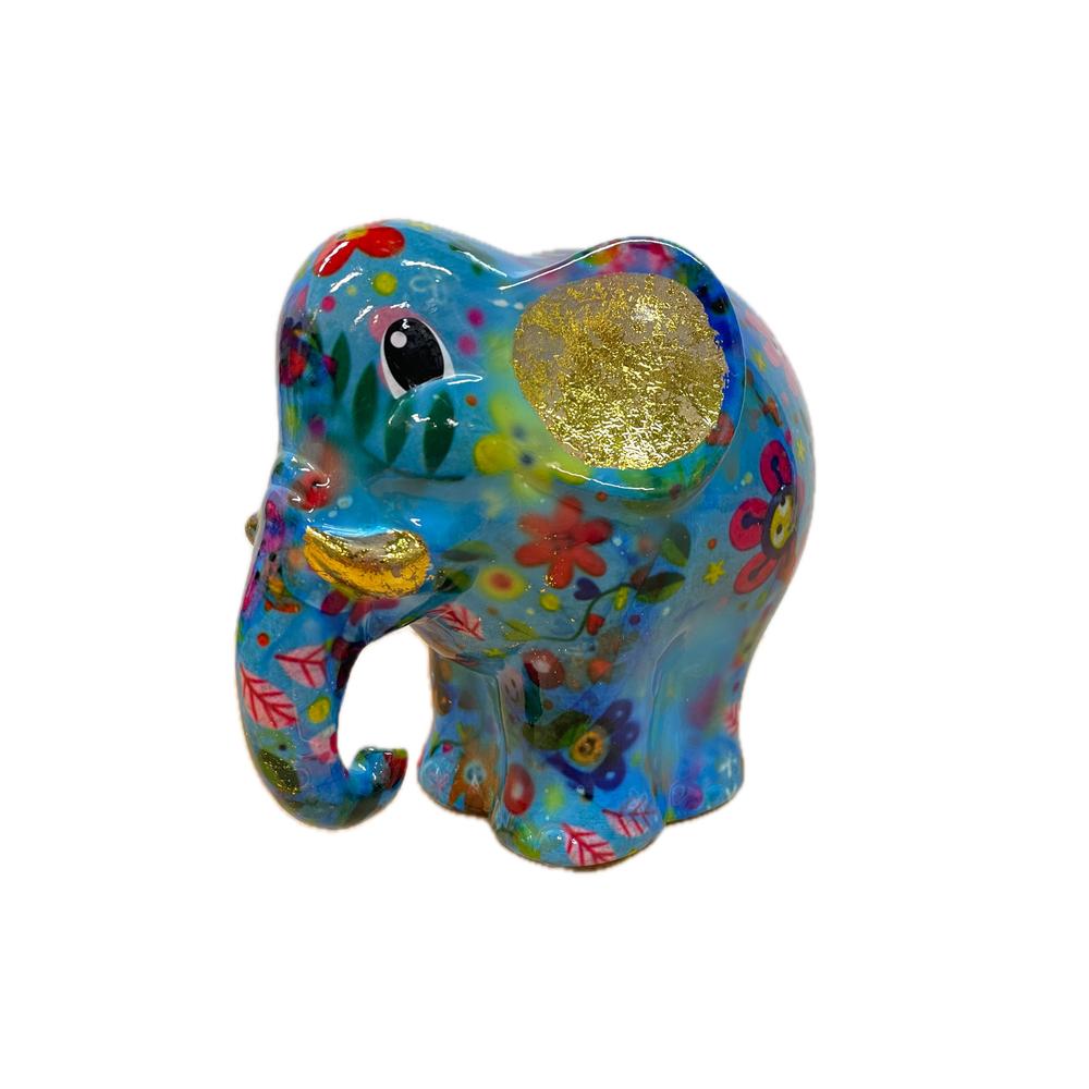 POMME PIDOU - Money Box Elephant Elton In Ceramica 19 Cm [Blu]