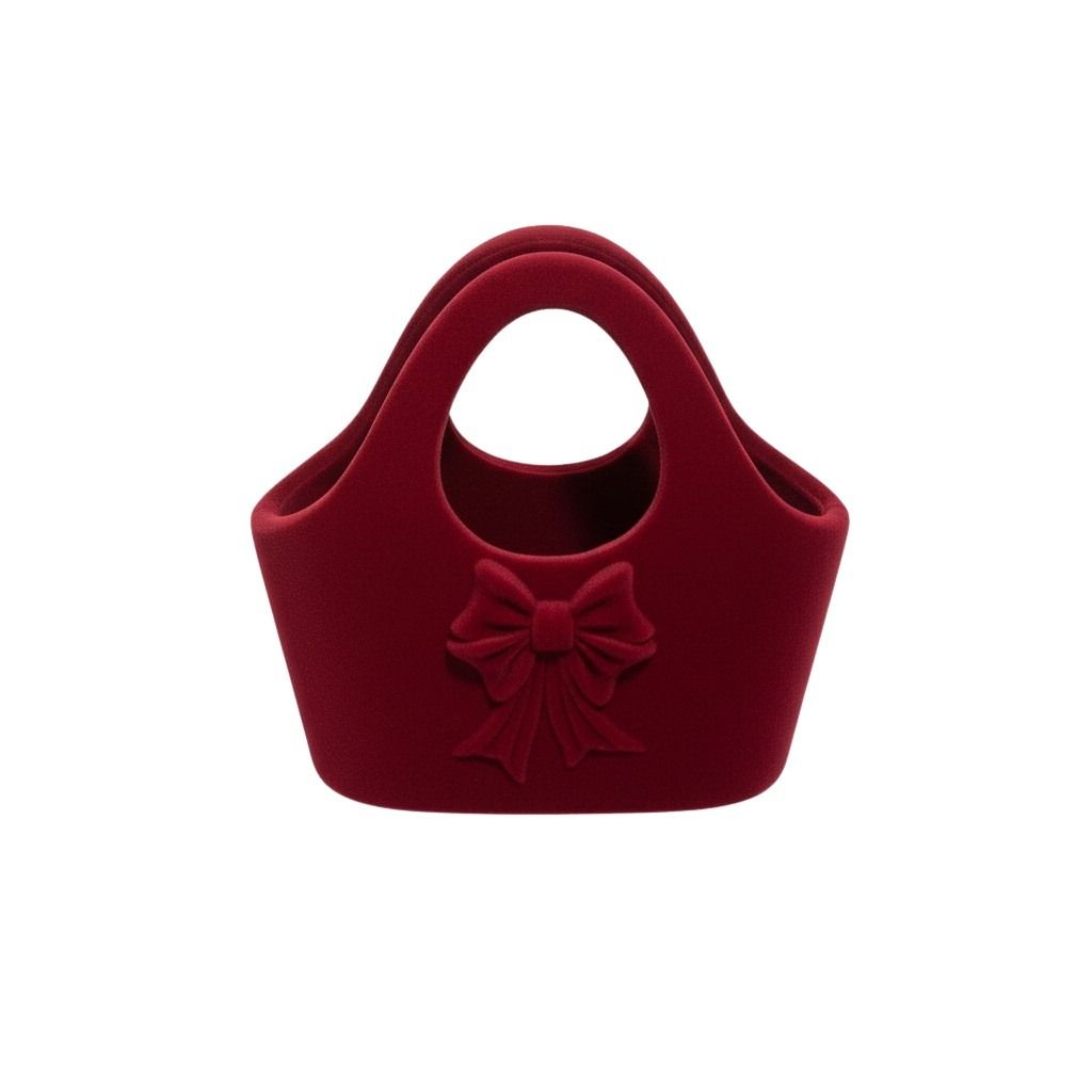 DO-HOME - Vaso Borsetta In Ceramica Velluto Rosso 18X9Xh.18 Cm