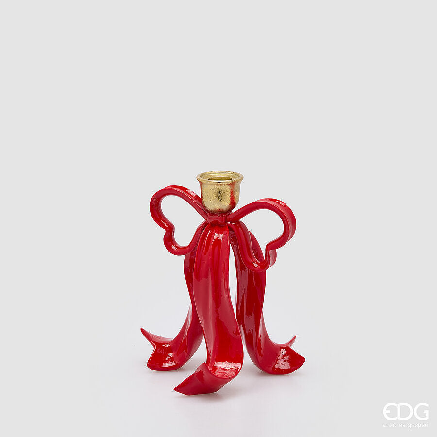 EDG - Portacandela Fiocco H.20 L.16.5 L.16.5 C6 — Red Gold