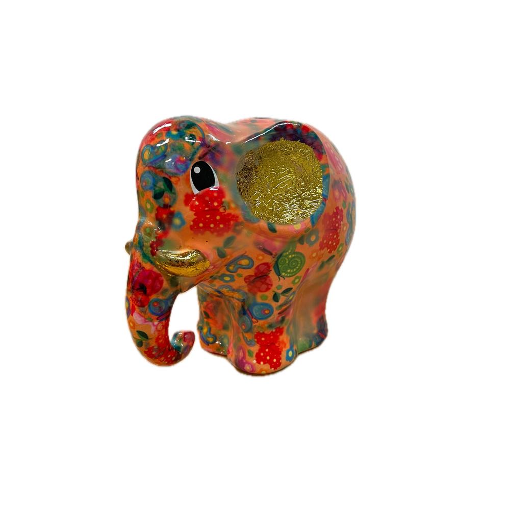 POMME PIDOU - Money Box Elephant Elton In Ceramica 19 Cm [Salmone]