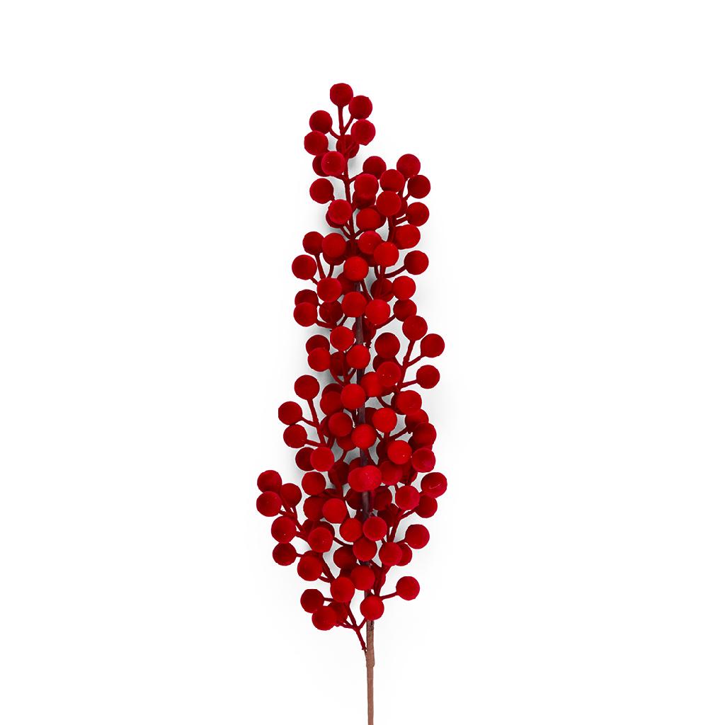 DO-HOME - Pick Bacche Floccato Bordeaux In Polistirolo E Metallo H.70 Cm
