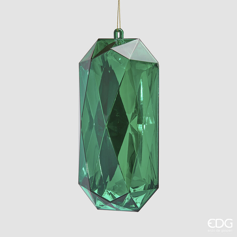EDG - Decoro Diamante Rettangolare Da Appendere H.19,5 L.9,5 L.7 C5 — Emerald Green