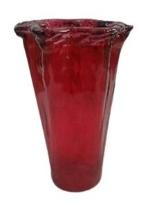 DO-HOME - Vaso Rosso In Vetro D.21,5Xh.35 Cm In Scatola Avana