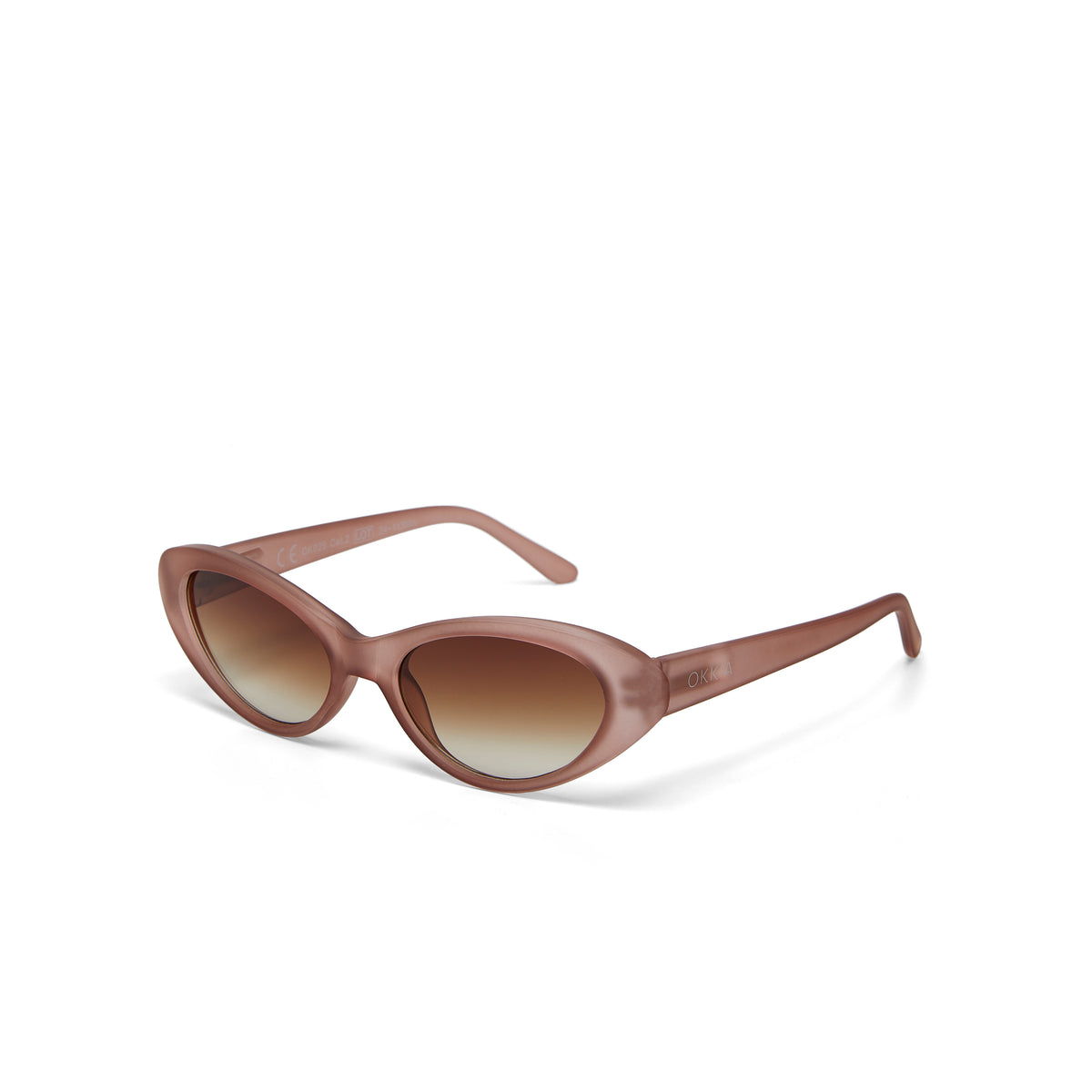 OKKIA - Occhiale Da Sole Premontato - Mod.Lina Montatura Soft Touch-Spring Arms Col: Trasparent Rose / Lens: Brown Gradient