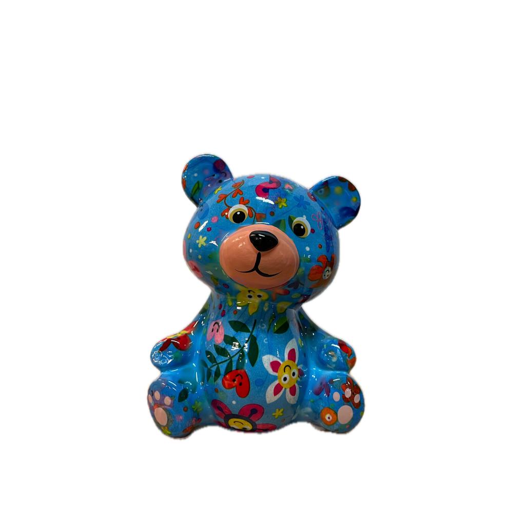 POMME PIDOU - Money Box Bear Toto In Ceramica H 15 Cm [Blu]