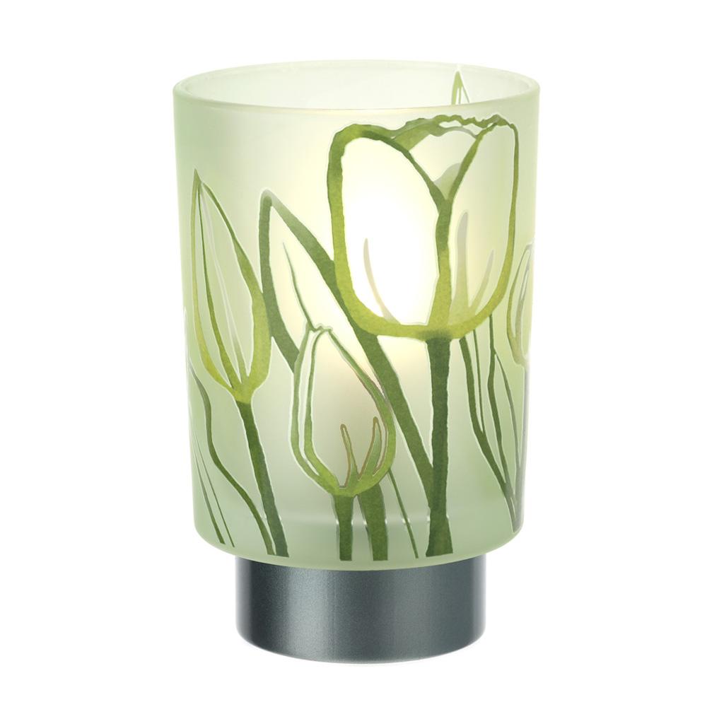 HERVIT - Lampada Vetro Tulip Verde 10X16Cm
