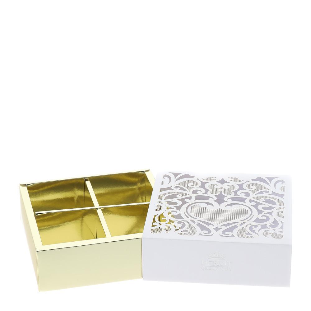 HERVIT - Gold Cardboard Box 12.5X12.5X4Cm 300G