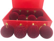 DO-HOME - Palle Natalizie Effetto Velluto Bordeaux In Plastica D.8 Cm [Liscio]