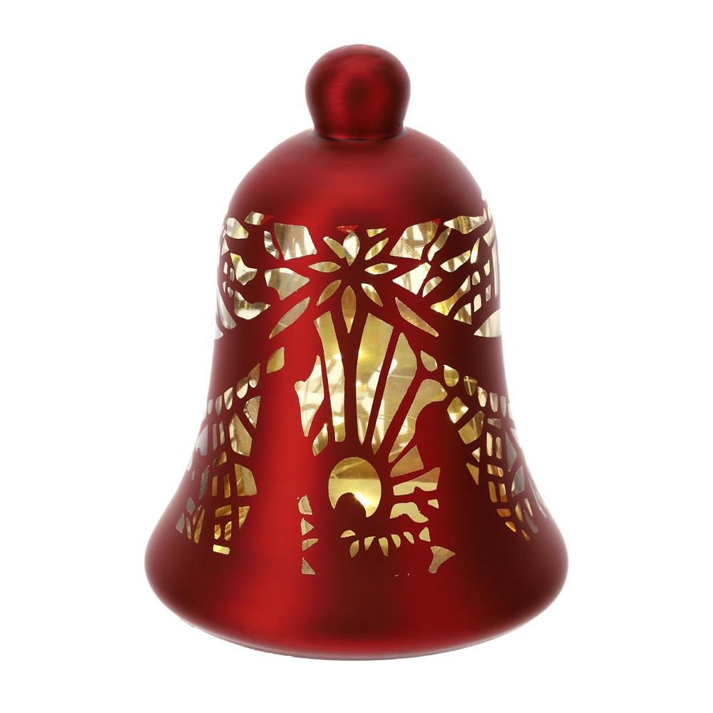 HERVIT - Campana Cristal Rojo L.Led Dia.12Xh17Cm