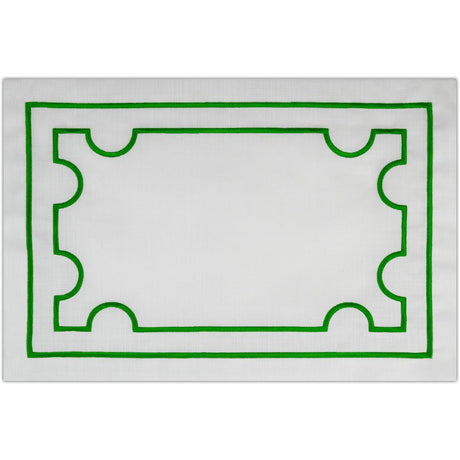 BACI MILANO - American Linen Placemat with Green Embroidery