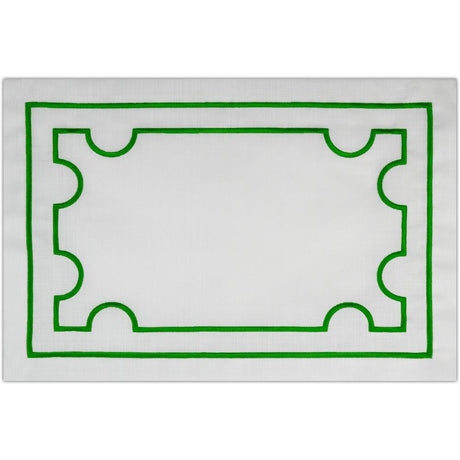 BACI MILANO - Mantel individual americano de lino con bordado verde