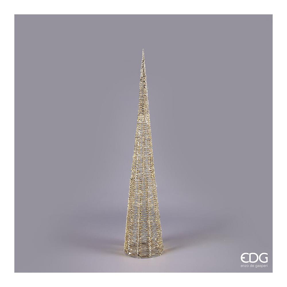 EDG - Led Stripes Tree Cone 2400 Estructura Metálica Microled Con Temporizador Y Luces Fijas H210 D40