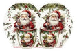 DO-HOME - Tazzina Babbo Natale (5,6X6H Cm) 2 Pz In Porcellana 80Ml 19X4Xh.13,3 Cm In Confezione Regalo