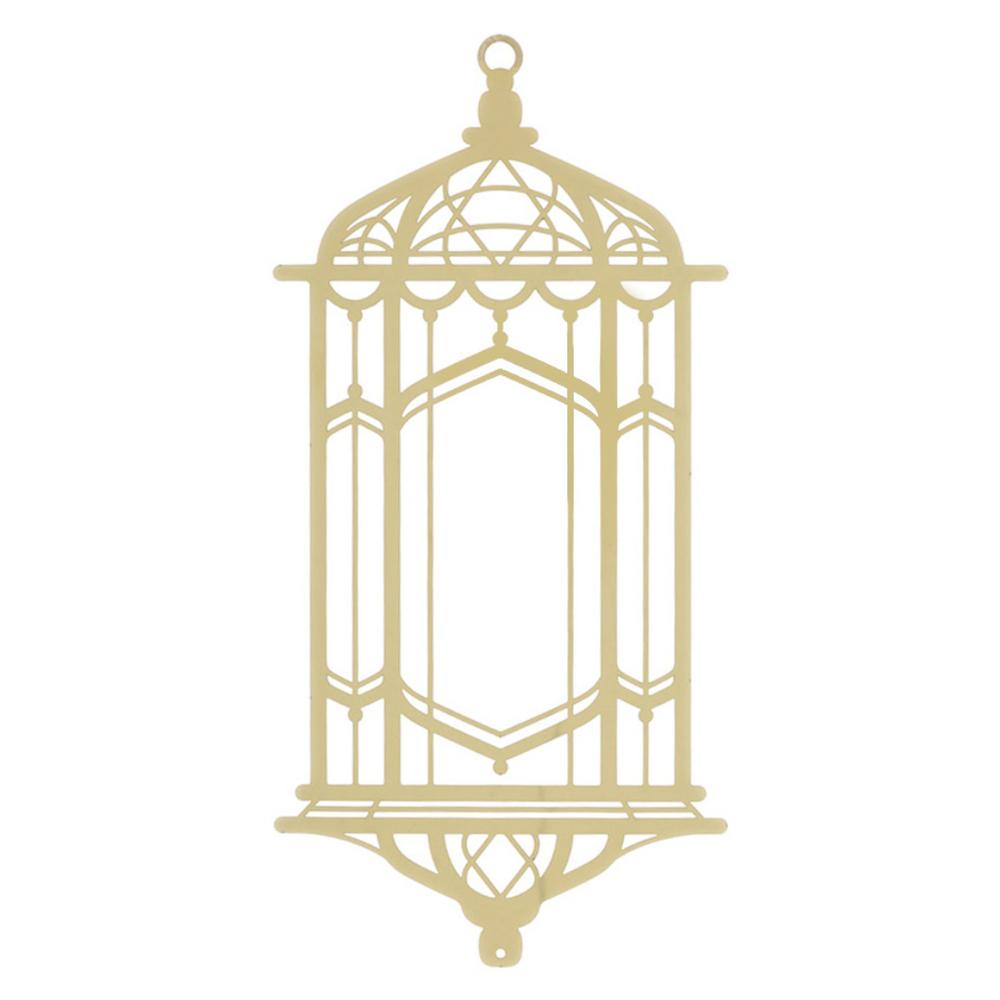 HERVIT - Gold Perforated Metal Lantern Decoration 15X30Cm