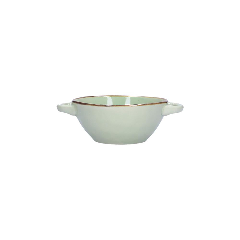 ROSES &amp; TULIPS - Concerto Green Tea Soup Bowl With Handles 600 Cc