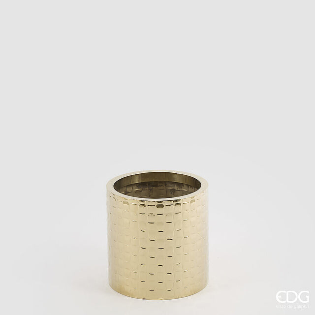 EDG - Vaso Acciaio Intreccio Rotondo H.30 D.30 C5 — Gold