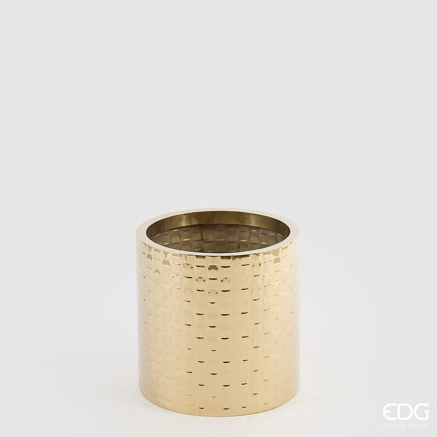 EDG - Vaso Acciaio Intreccio Rotondo H.35 D.35 C5 — Gold