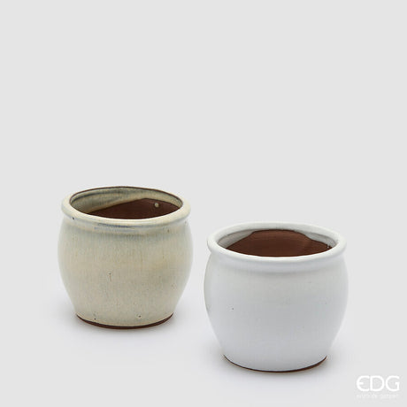 EDG - Vaso Atlas Bombato 2 Ass. H.8 D.10 C6 — Ivory [Variante 2]