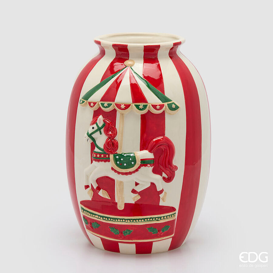 EDG - Vaso Cavallo Giostra Anfora H.33 D.24 C6 — White Red