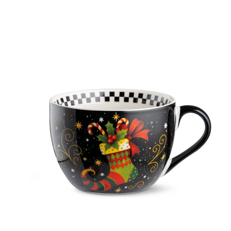 EGAN - Tazza Colazione Calza Nero Natale Ml520