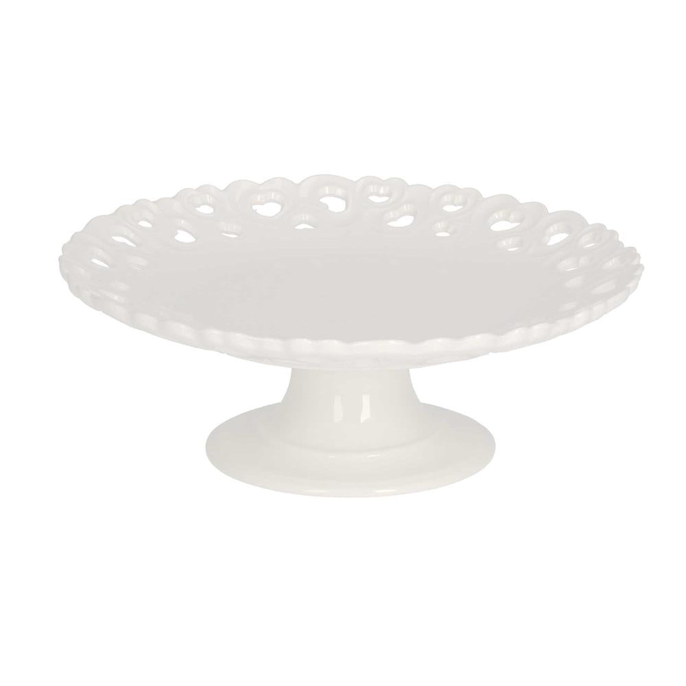 WHITE PORCELAIN - Valentino Perforated Plate Stand 20 Cm In Porcelain