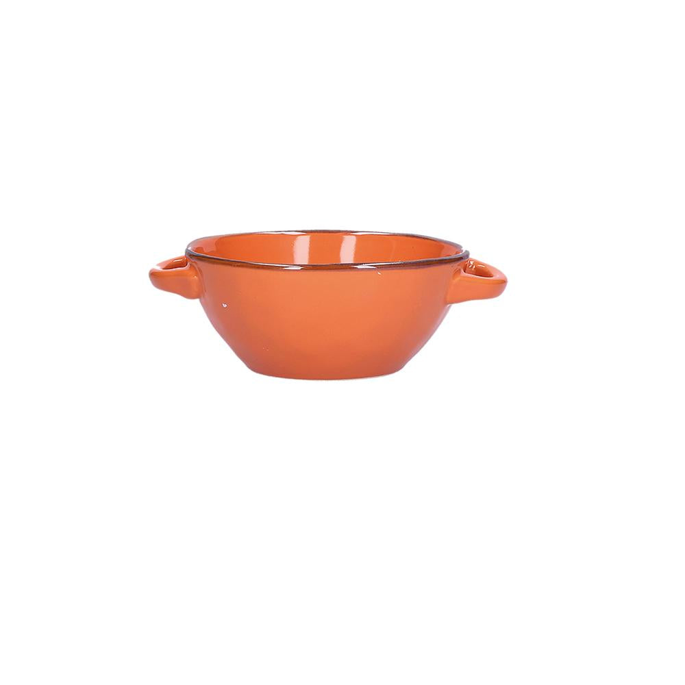 ROSES &amp; TULIPS - Concerto Orange Soup Bowl With Handles