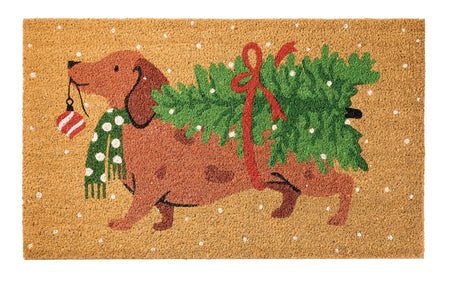 L'OCA NERA - Benvenuto Natale! - Zerbino Bassotto Con Albero Di Natale - 75X45