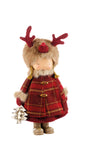 L'OCA NERA - Festa Nel Bosco / Grande - Bambina Con Albero E Cappotto Scozzese - 20X12X37H