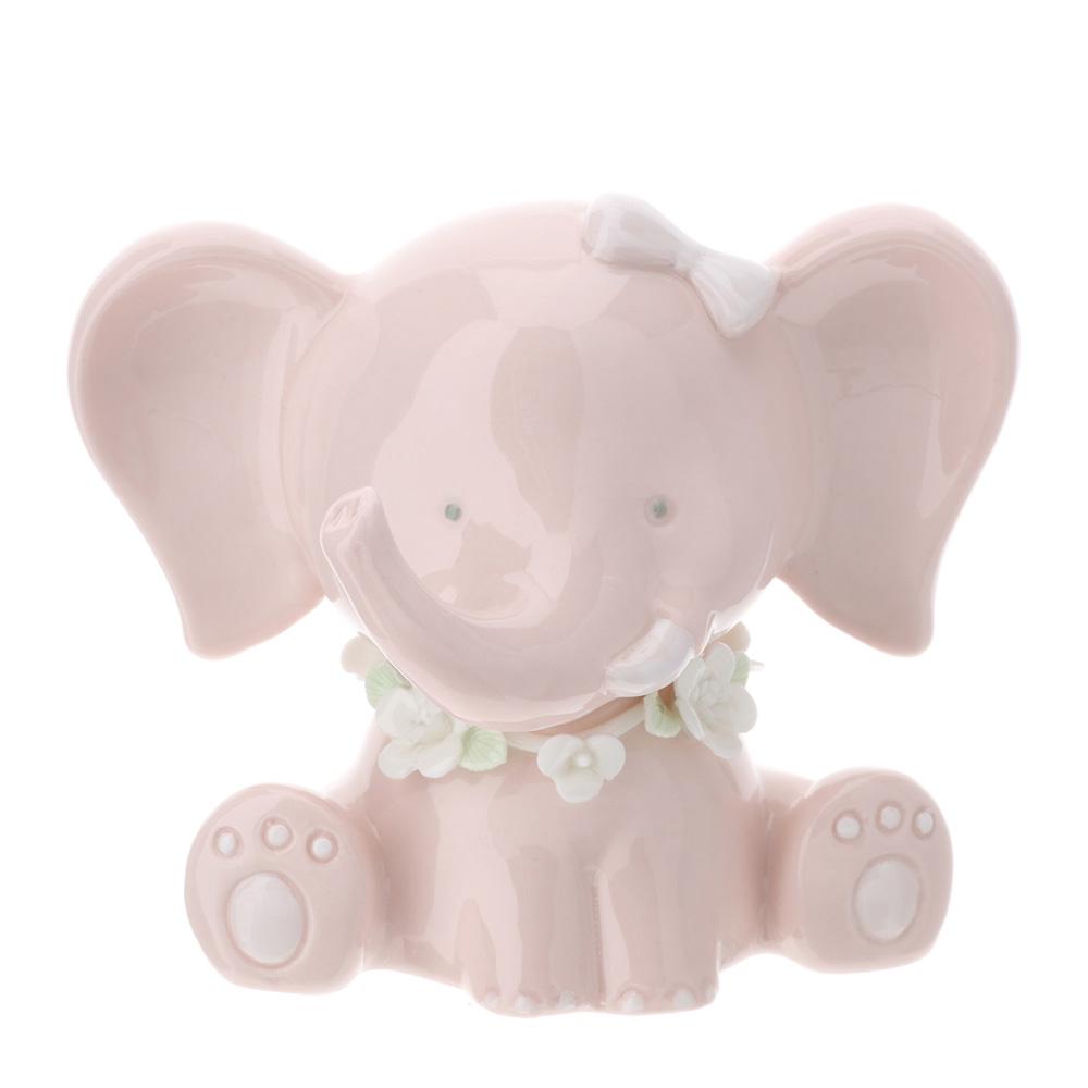 HERVIT - Porcelain Elephant 9cm Pink