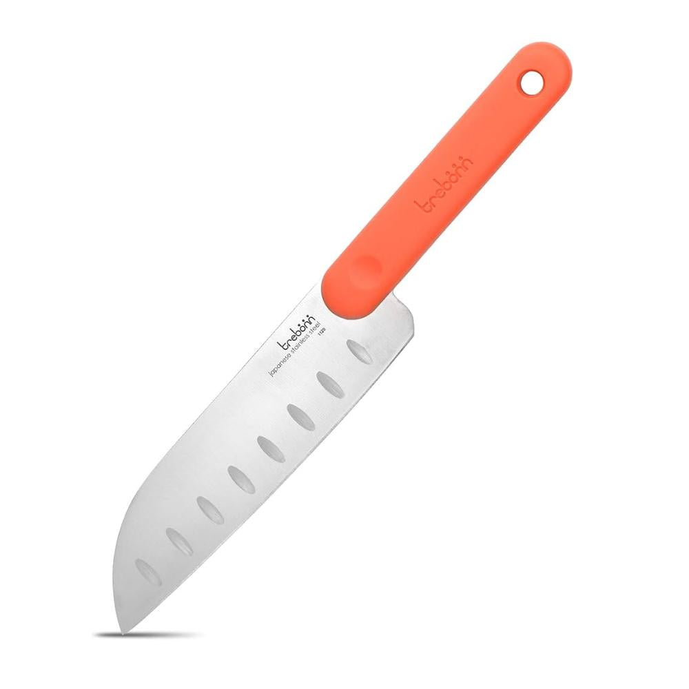 TREBONN - Cuchillo de cocina japonés de acero inoxidable, longitud de hoja 18X7 cm