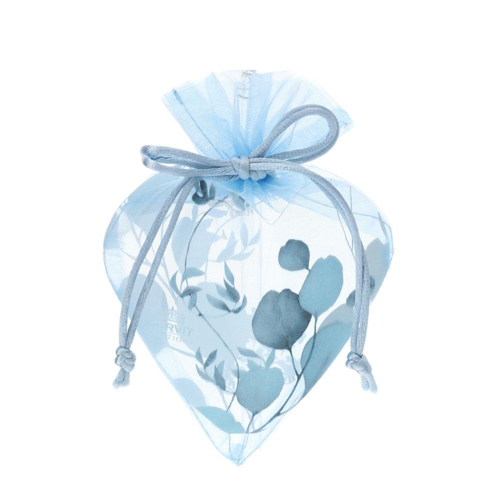 HERVIT - Blue Organza Heart Bag 12X17Cm