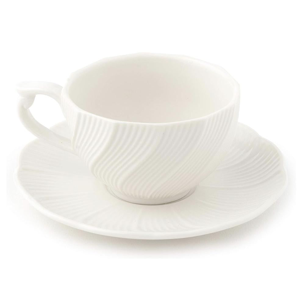HERVIT - Juego de 2 tazas de café de porcelana