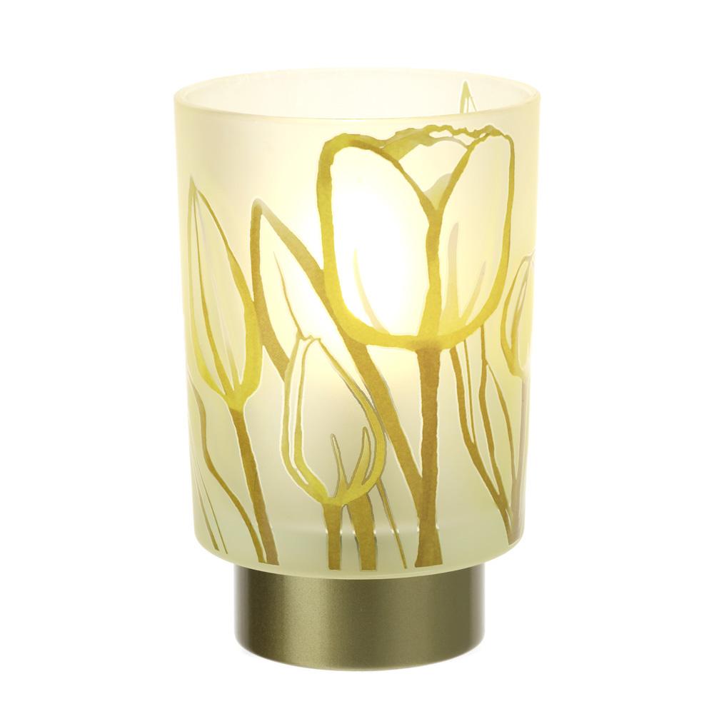 HERVIT - Yellow Tulip Glass Lamp Dia.10X16Cm