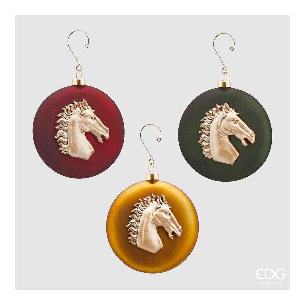 EDG - Medallón decorativo de cristal con forma de caballo D10