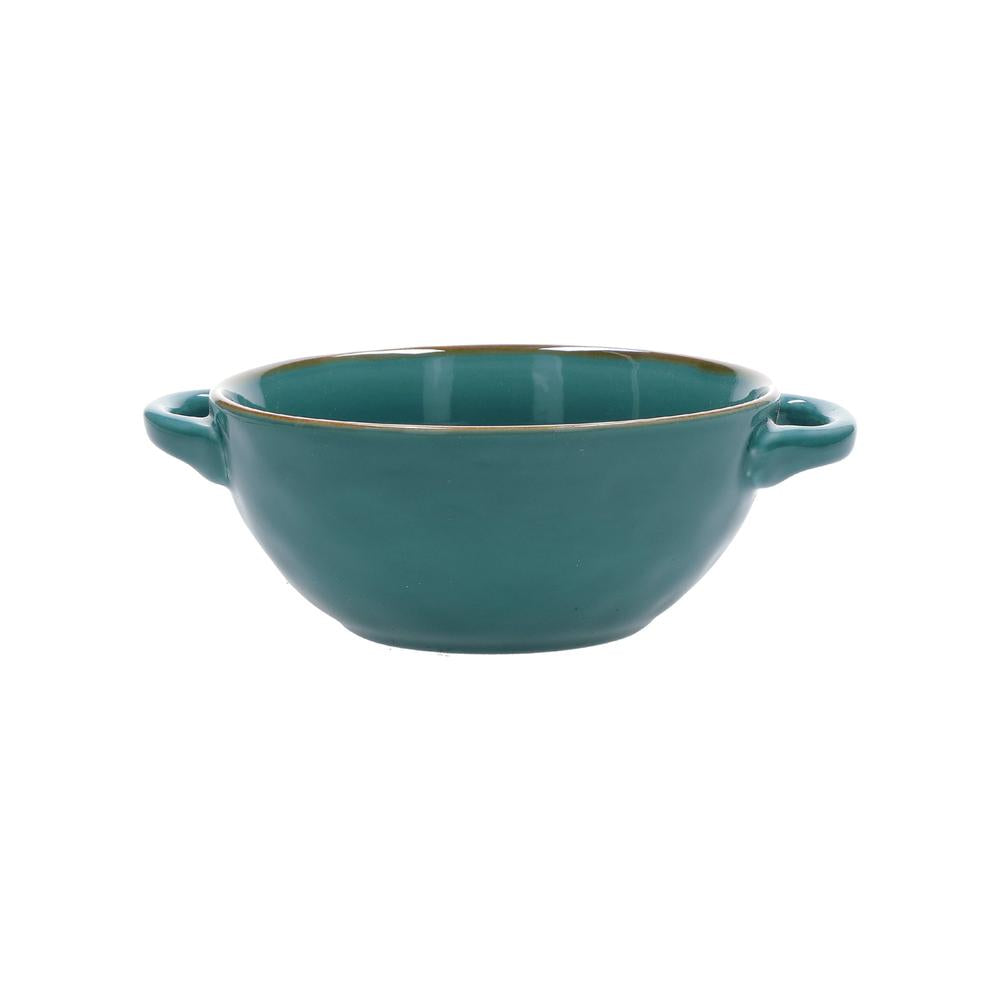 ROSES &amp; TULIPS - Teal Soup Bowl