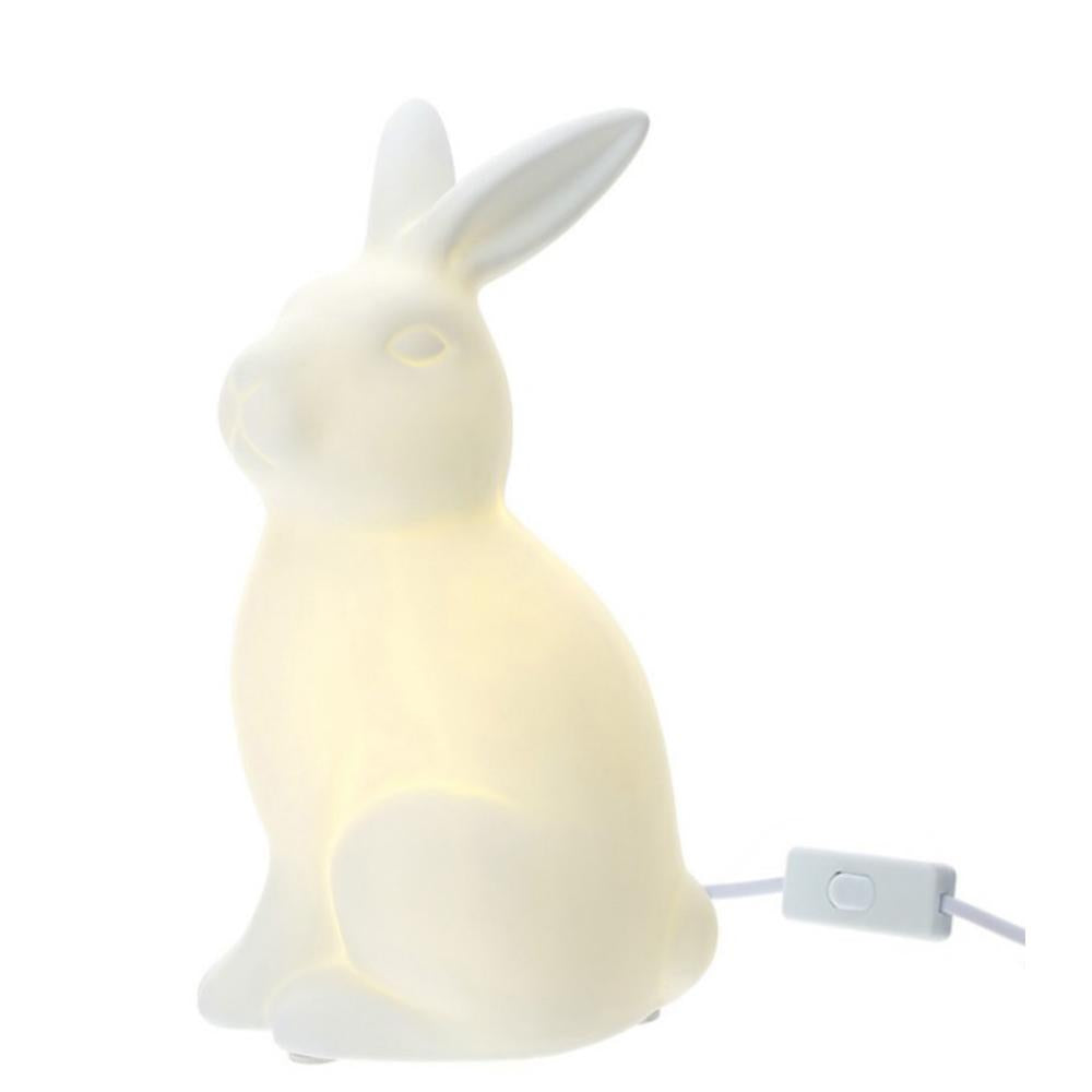 HERVIT - Lámpara Conejo Porcelana 14X25 Cm