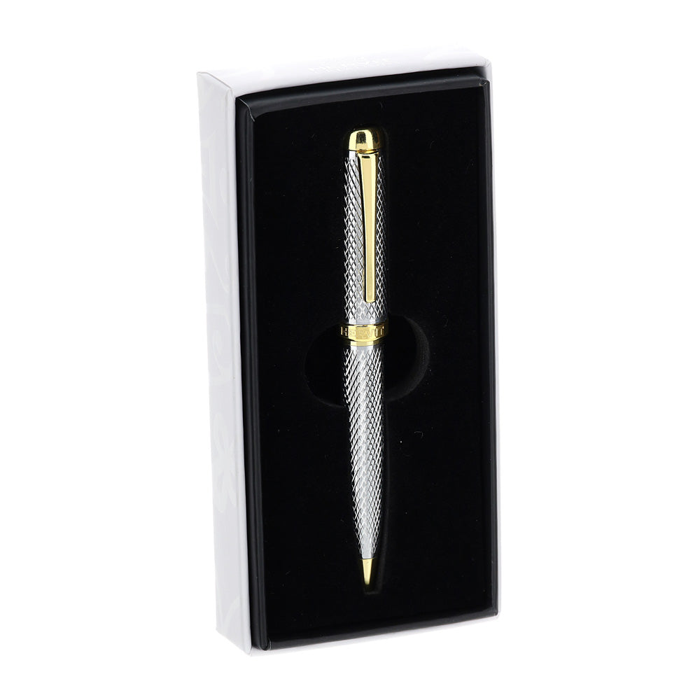 HERVIT - Penna A Sfera Acciaio Arg/Oro Dia.1X10Cm