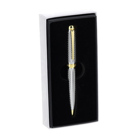 HERVIT - Penna A Sfera Acciaio Arg/Oro Dia.1X10Cm