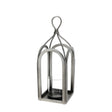 HERVIT - Lanterna Metallo Argento 14X14Xh41Cm
