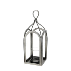 HERVIT - Lanterna Metallo Argento 14X14Xh41Cm