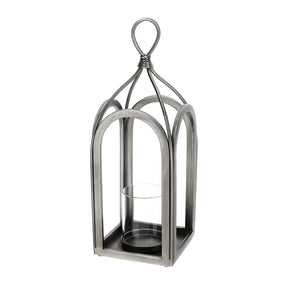 HERVIT - Lanterna Metallo Argento 20X20Xh54Cm