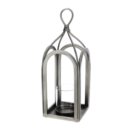 HERVIT - Lanterna Metallo Argento 20X20Xh54Cm