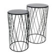 HERVIT - Set 2 Tavolini Metallo Dia.30/36Xh56/61C